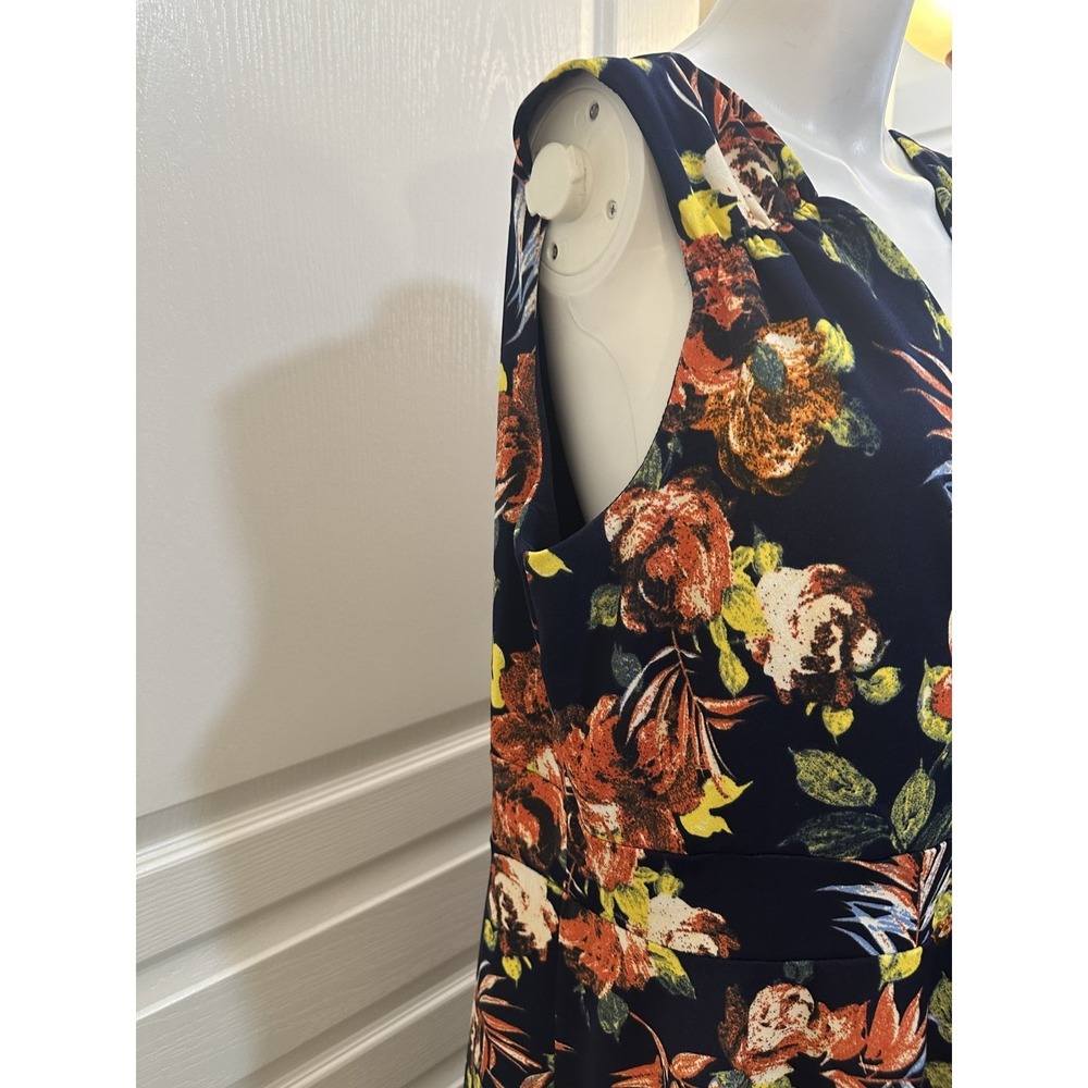 Grace Karin Floral Mini Dress Size 2X Tropical v neck Sleeveless Vacation Resort - Picture 11 of 13